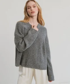 Jenni Kayne Ranch Fisherman Sweater Grey Marl Online