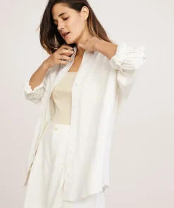 Jenni Kayne Relaxed Oversized Shirt Ivory Clearance