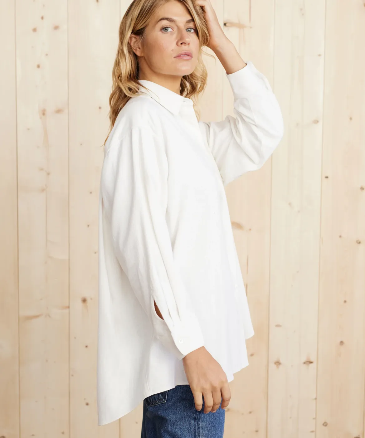 Jenni Kayne Relaxed Oversized Shirt Ivory Clearance