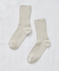 Jenni Kayne Rib Socks Silver Sand New