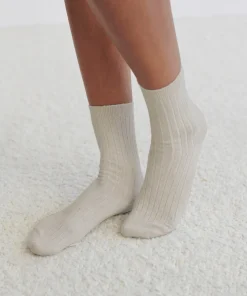 Jenni Kayne Rib Socks Silver Sand New