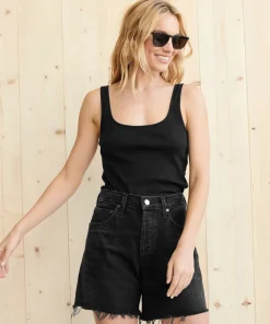 Jenni Kayne Rib Tank Black Best