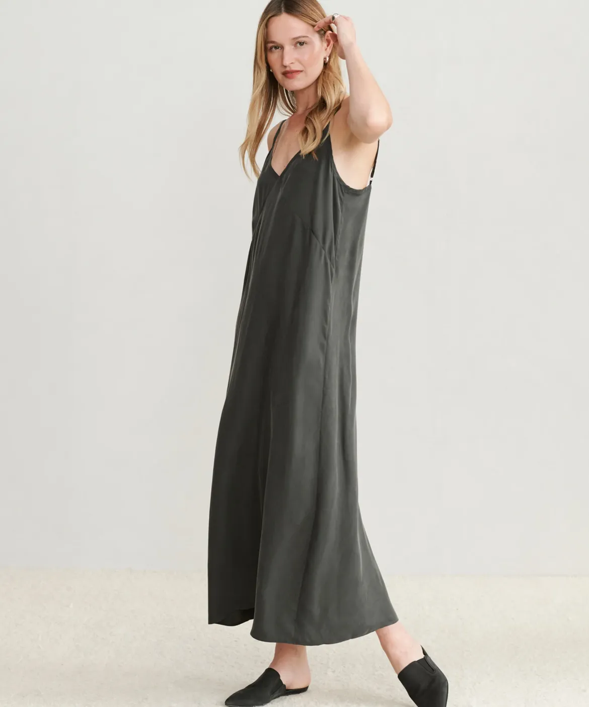 Jenni Kayne Rio Slip Dress Charcoal Sale