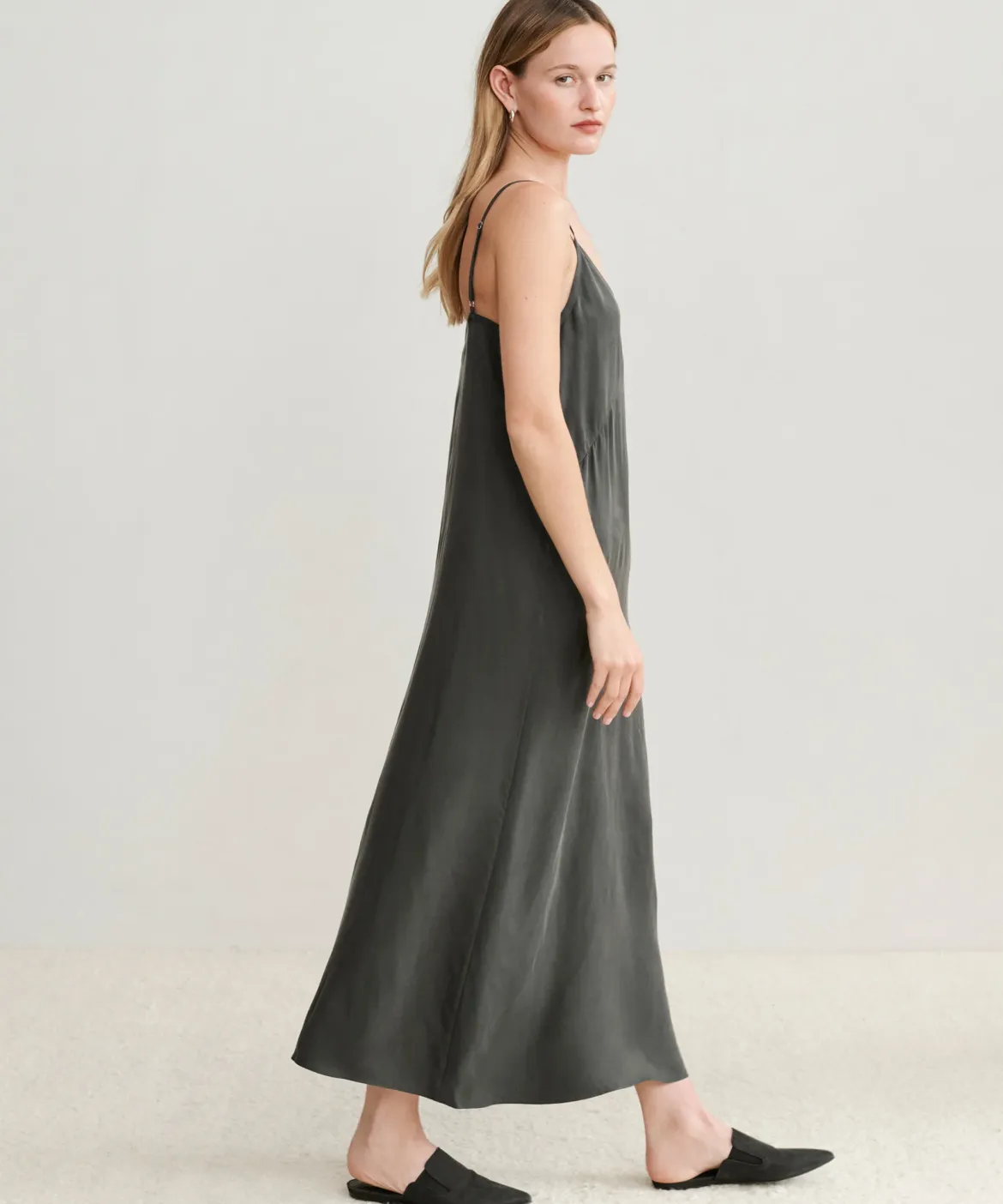 Jenni Kayne Rio Slip Dress Charcoal Sale