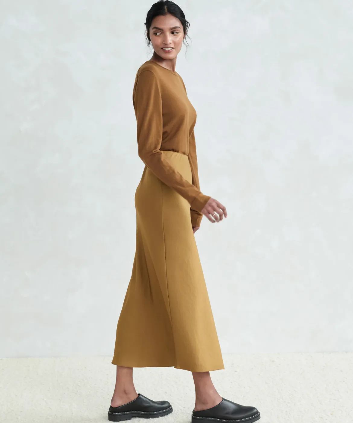 Jenni Kayne Satin Slip Skirt Bronze Clearance