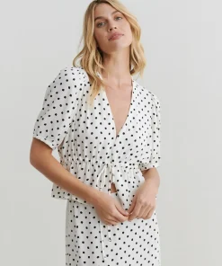 Jenni Kayne Sawyer Blouse Ivory Dot Best