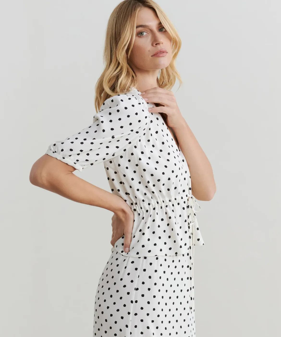 Jenni Kayne Sawyer Blouse Ivory Dot Best