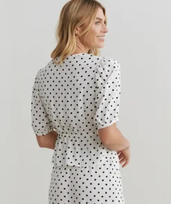 Jenni Kayne Sawyer Blouse Ivory Dot Best