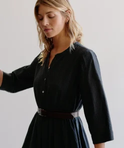 Jenni Kayne Seersucker Shirt Dress Black Best