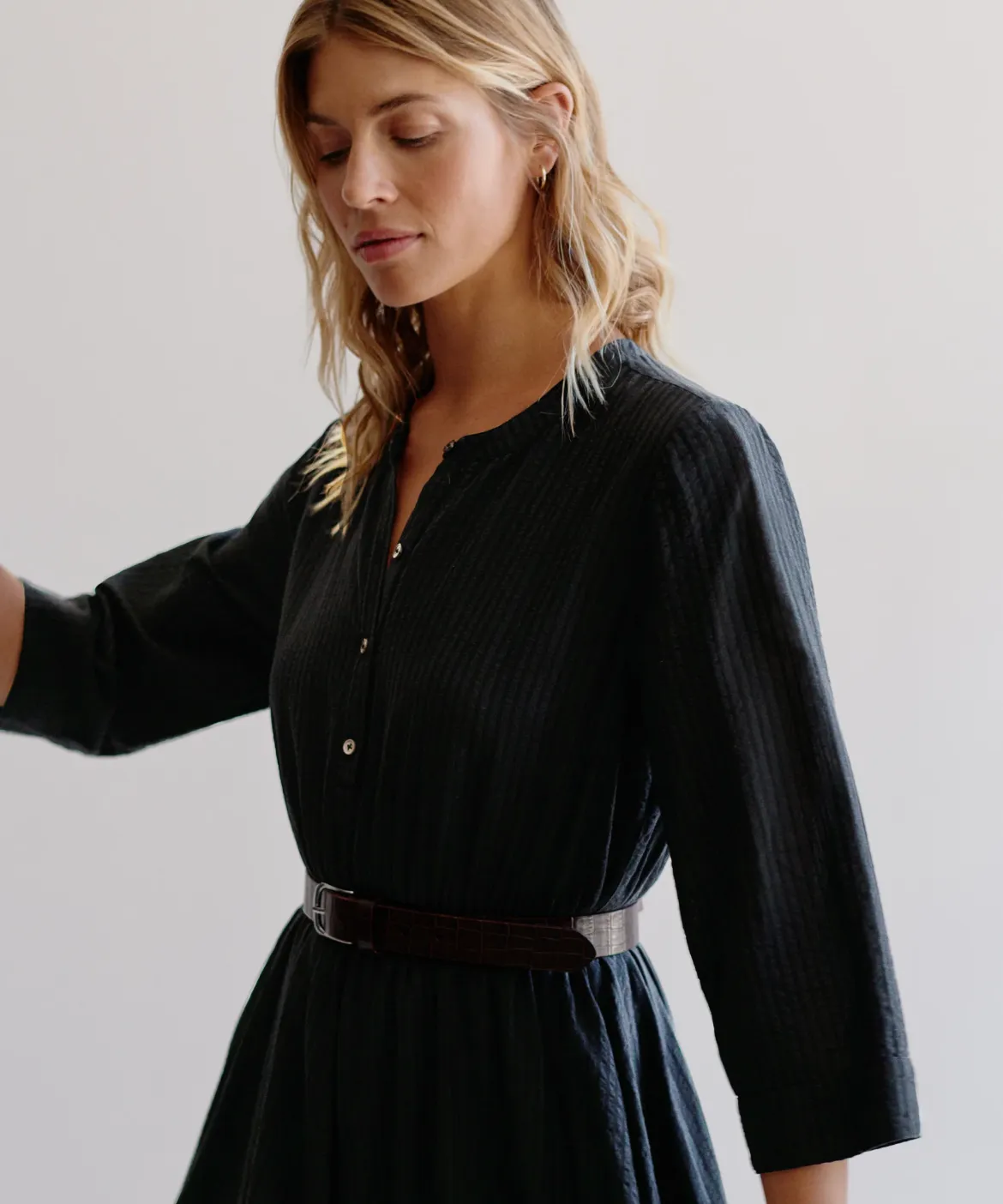 Jenni Kayne Seersucker Shirt Dress Black Best