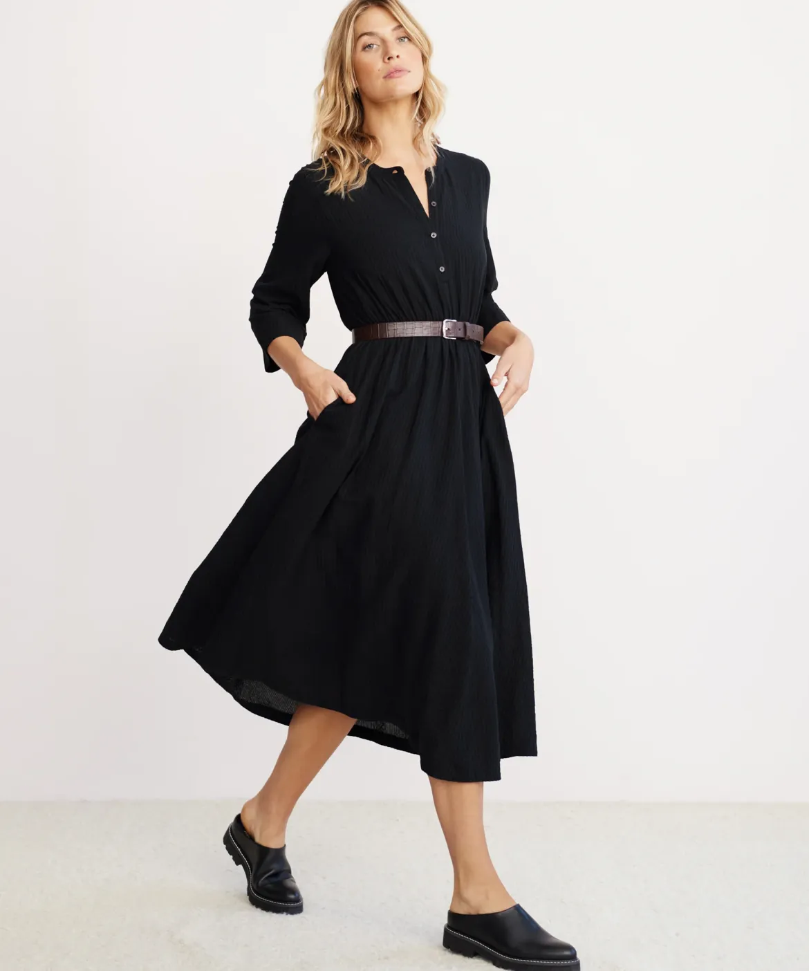Jenni Kayne Seersucker Shirt Dress Black Best