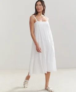 Jenni Kayne Seersucker Summer Dress Ivory Clearance