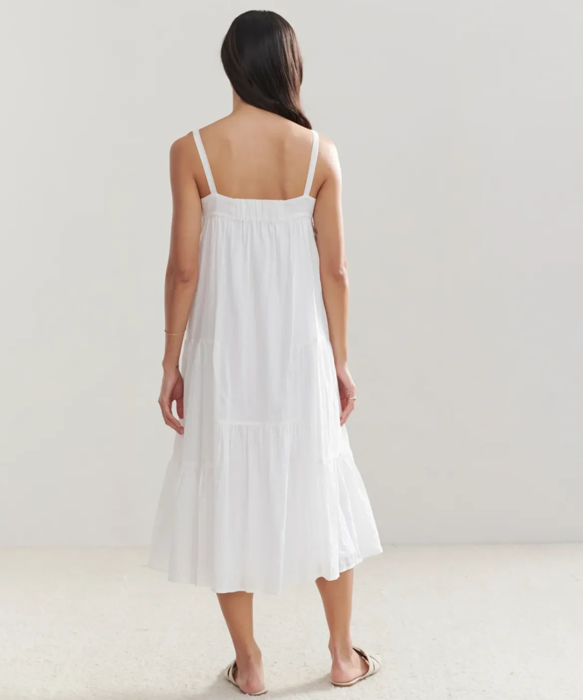 Jenni Kayne Seersucker Summer Dress Ivory Clearance
