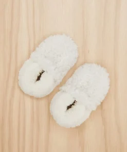 Jenni Kayne Shearling Baby Booties Ivory Clearance