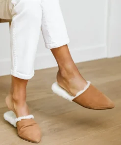 Jenni Kayne Shearling-Lined Mule Walnut Sale