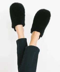 Jenni Kayne Shearling Moc Clog Black Clearance