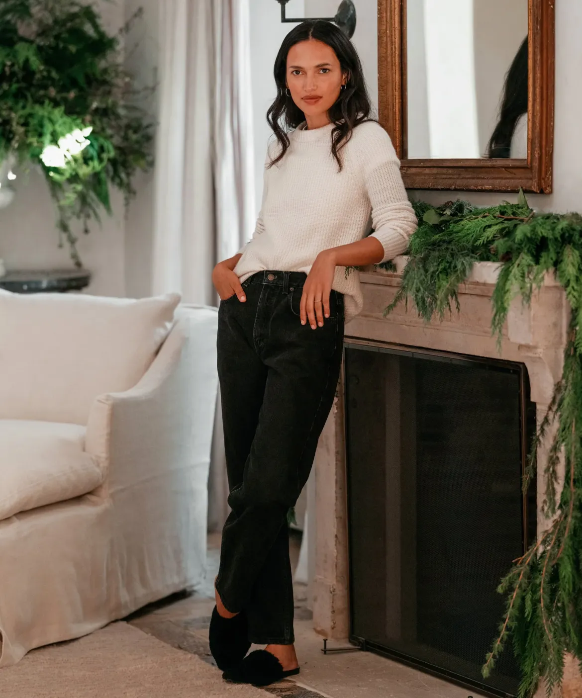 Jenni Kayne Shearling Mule Black Discount