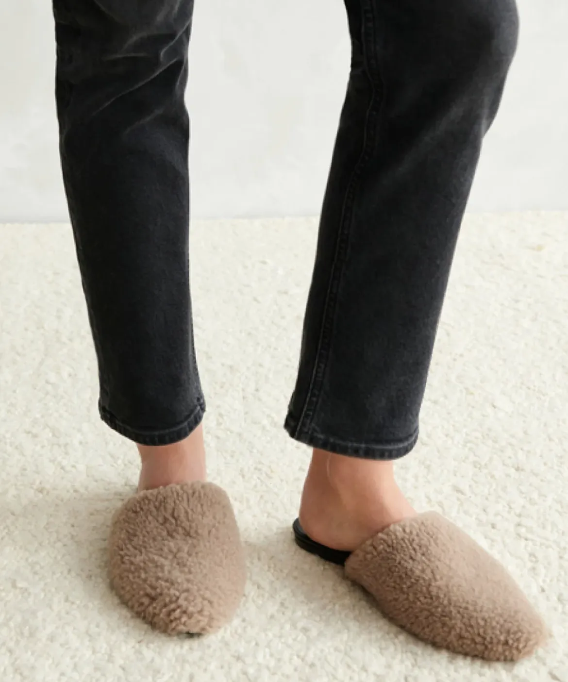 Jenni Kayne Shearling Mule Taupe Discount
