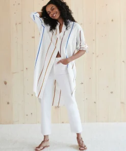 Jenni Kayne Shirt Dress Multi Stripe Clearance
