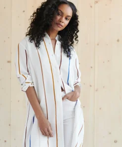 Jenni Kayne Shirt Dress Multi Stripe Clearance