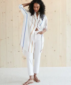 Jenni Kayne Shirt Dress Multi Stripe Clearance
