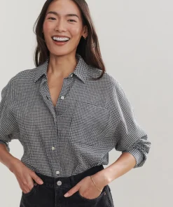 Jenni Kayne Shore Shirt Checkered Navy Sale