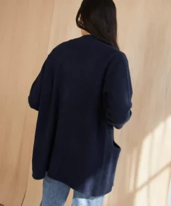 Jenni Kayne Short Sweater Coat Navy Best