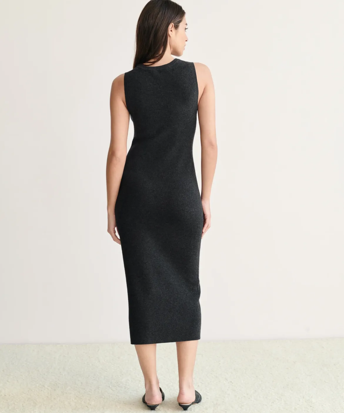 Jenni Kayne Sleeveless Sweater Dress Charcoal Sale