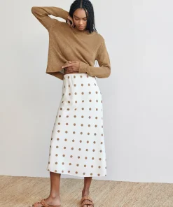 Jenni Kayne Slip Skirt Caramel Dot Sale