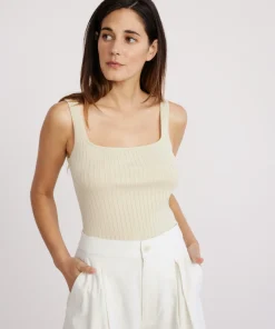 Jenni Kayne Square Rib Tank Cream Best
