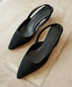 Jenni Kayne Suede Kitten Heel Black Outlet
