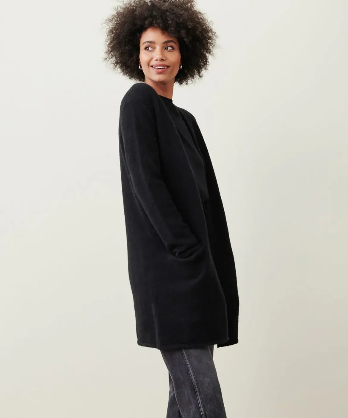 Jenni Kayne Sweater Coat Black New