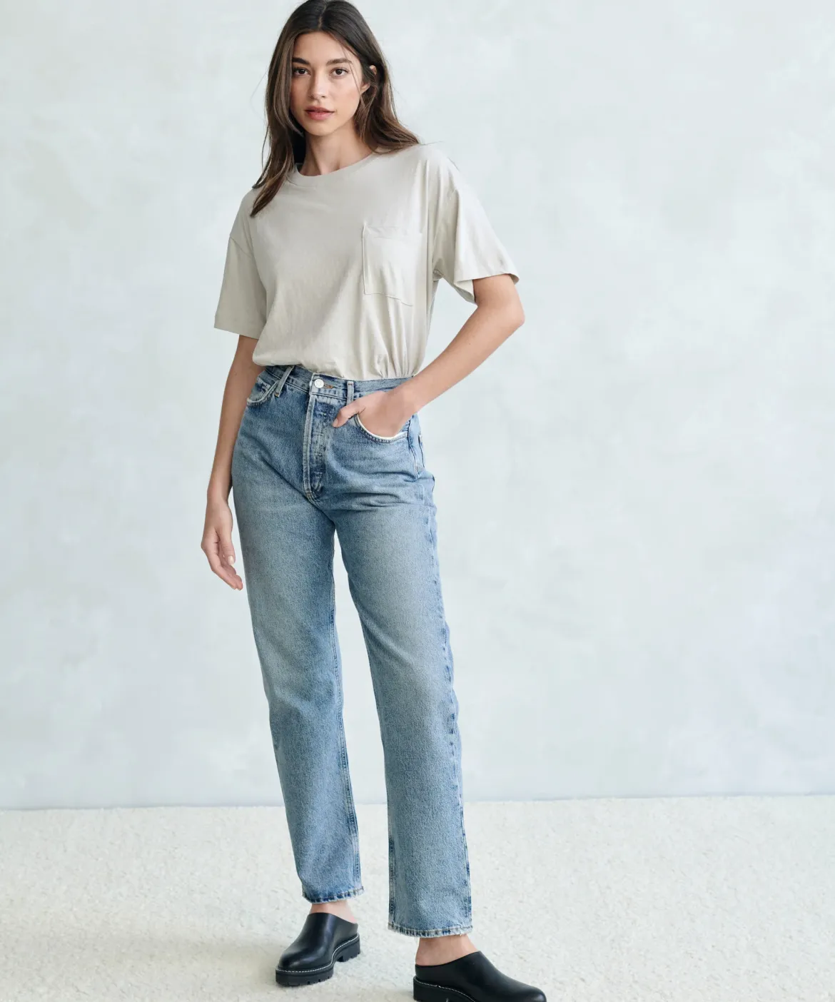 Jenni Kayne Vintage Pocket Tee Dove Clearance