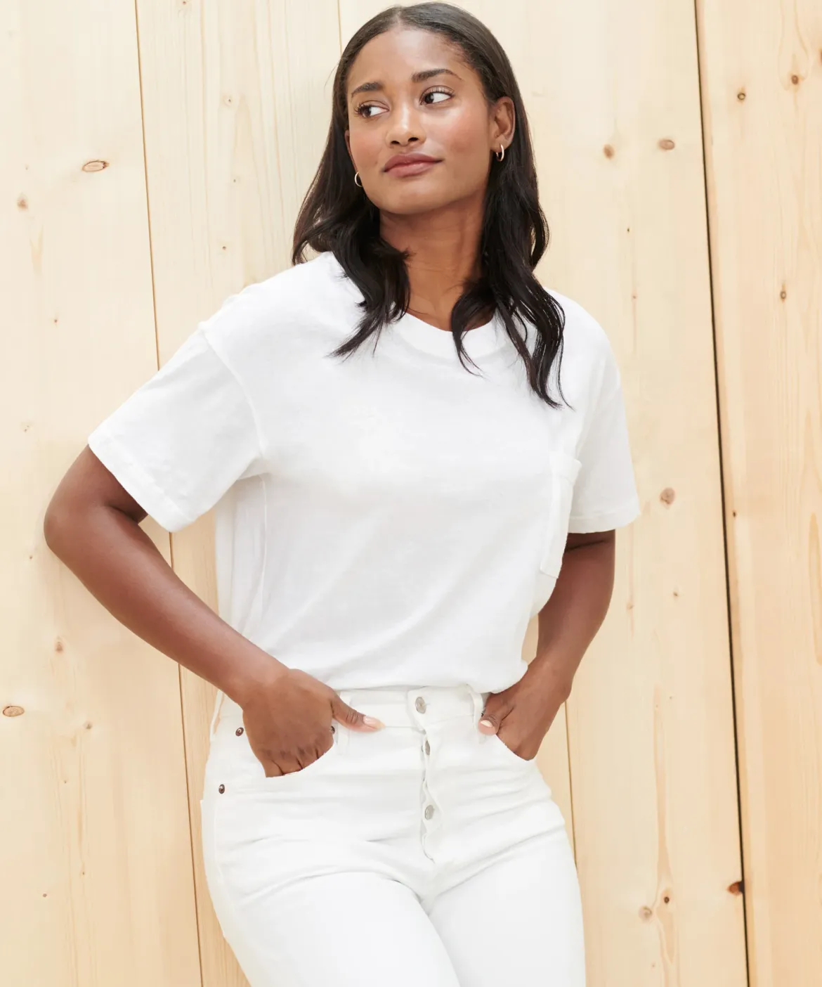 Jenni Kayne Vintage Pocket Tee White Hot