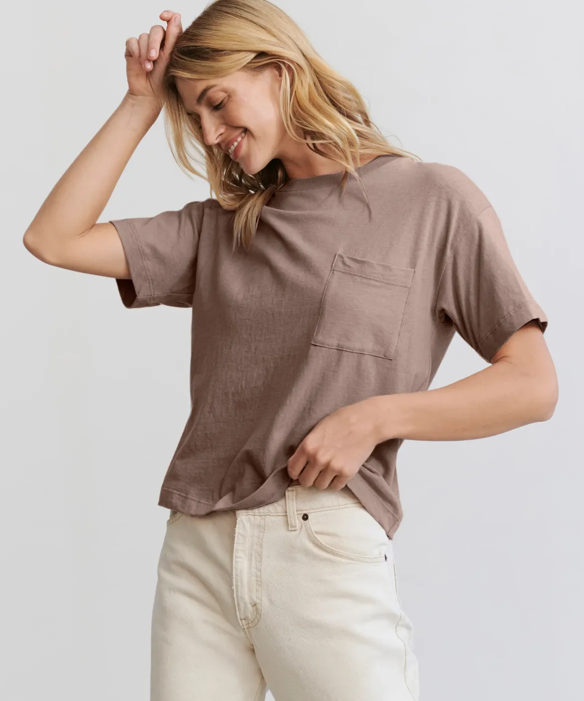 Jenni Kayne Vintage Pocket Tee Taupe Discount