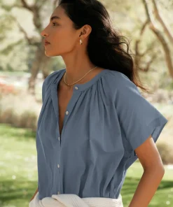 Jenni Kayne Willow Blouse Vintage Blue Best